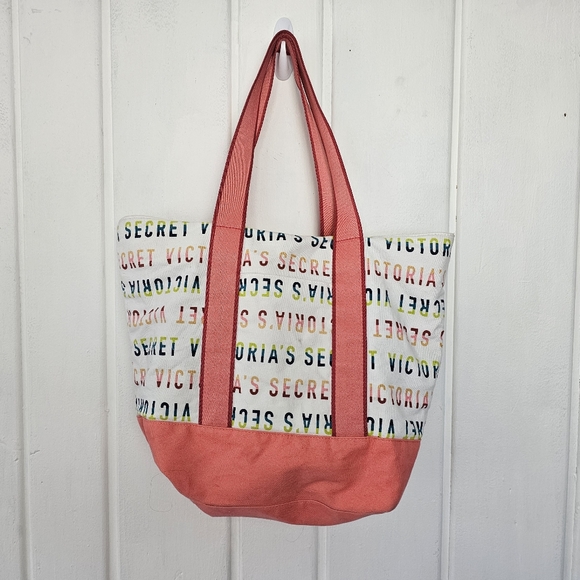 Victoria Secret Shopper Rainbow Lettering Tote Bag - Picture 2 of 9